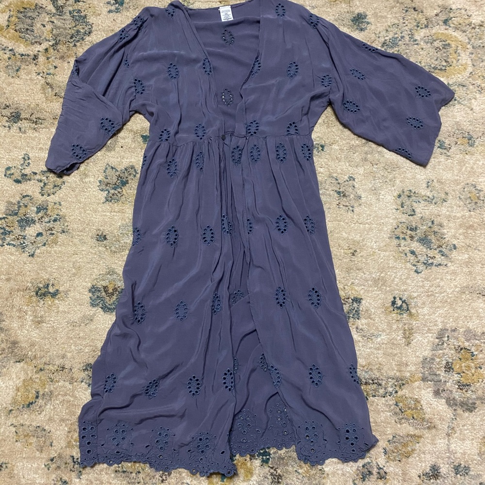Long Blue Swim Suit Coverup, size l-xl